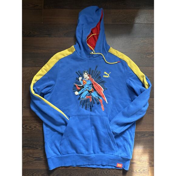 Puma DC Comics Justice League Superman Hoodie Pullover Men’s Size Large - Picture 1 of 10